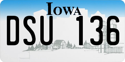 IA license plate DSU136