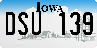 IA license plate DSU139