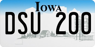 IA license plate DSU200