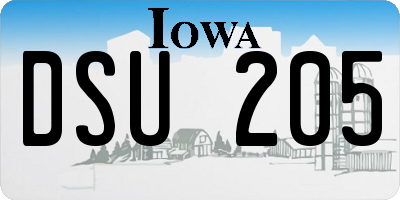 IA license plate DSU205
