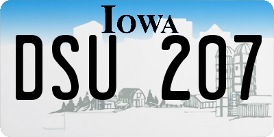 IA license plate DSU207