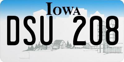 IA license plate DSU208