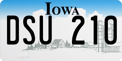 IA license plate DSU210