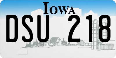 IA license plate DSU218