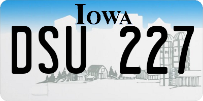 IA license plate DSU227