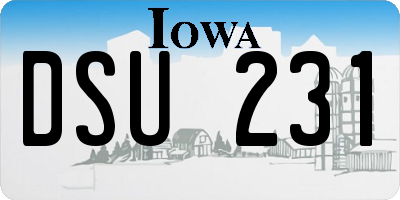 IA license plate DSU231