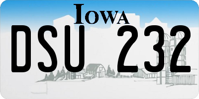 IA license plate DSU232