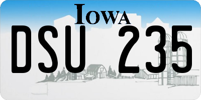 IA license plate DSU235
