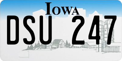 IA license plate DSU247