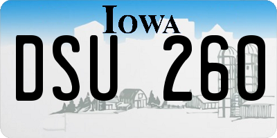 IA license plate DSU260