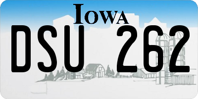 IA license plate DSU262