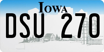 IA license plate DSU270