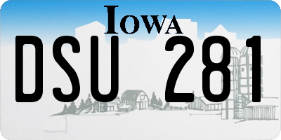 IA license plate DSU281