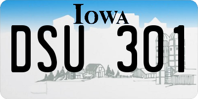 IA license plate DSU301