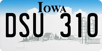 IA license plate DSU310