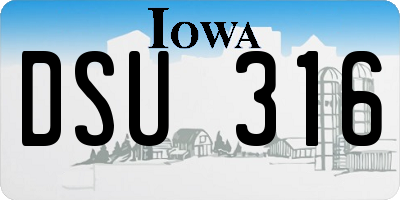 IA license plate DSU316