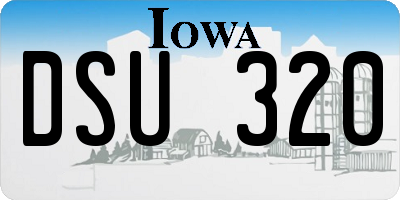 IA license plate DSU320