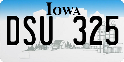 IA license plate DSU325
