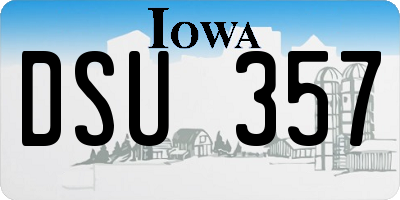 IA license plate DSU357