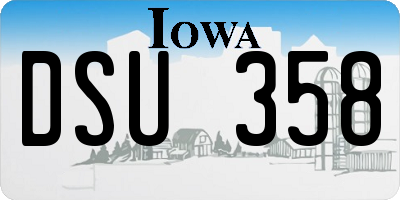 IA license plate DSU358