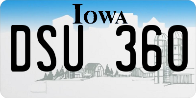 IA license plate DSU360