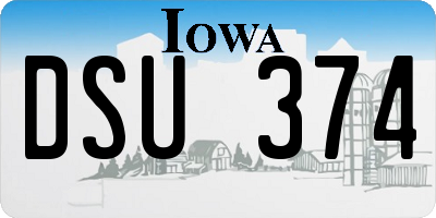 IA license plate DSU374