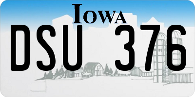 IA license plate DSU376