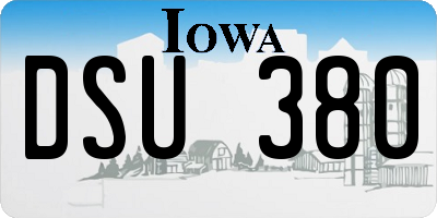 IA license plate DSU380
