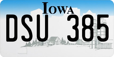 IA license plate DSU385