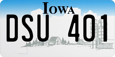 IA license plate DSU401