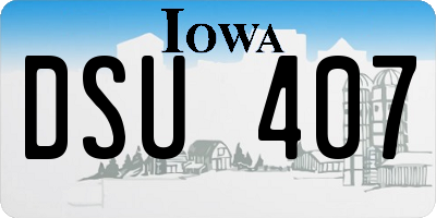 IA license plate DSU407