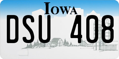 IA license plate DSU408