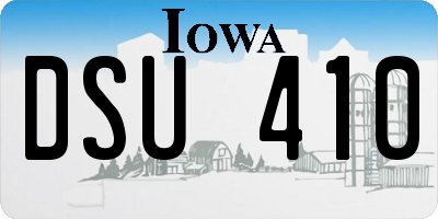 IA license plate DSU410