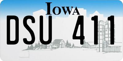 IA license plate DSU411