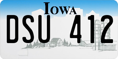 IA license plate DSU412