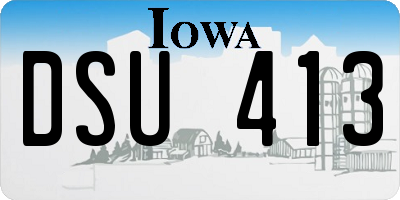 IA license plate DSU413