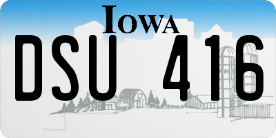 IA license plate DSU416