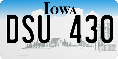 IA license plate DSU430
