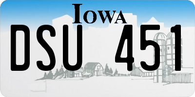 IA license plate DSU451