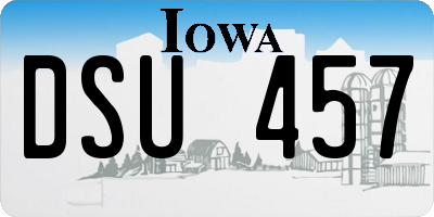 IA license plate DSU457