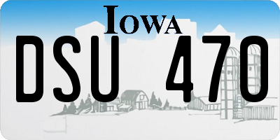 IA license plate DSU470