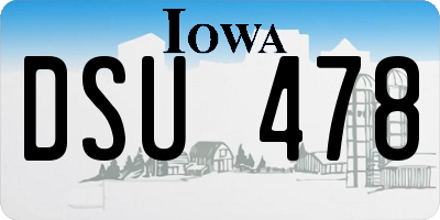 IA license plate DSU478