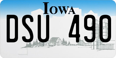 IA license plate DSU490