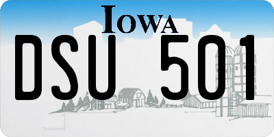 IA license plate DSU501