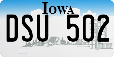 IA license plate DSU502