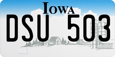 IA license plate DSU503