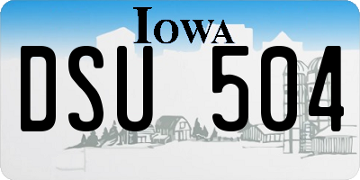 IA license plate DSU504