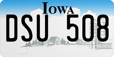 IA license plate DSU508
