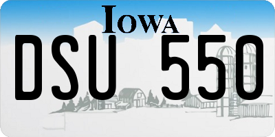 IA license plate DSU550