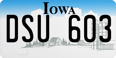 IA license plate DSU603